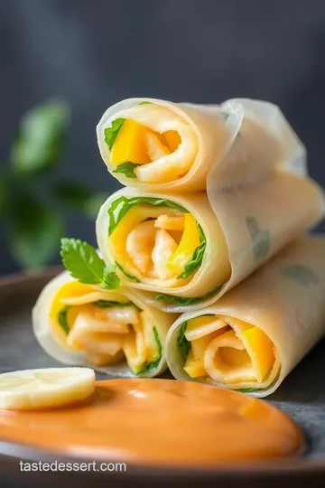 Coconut and Mango Rice Paper Rolls presentation