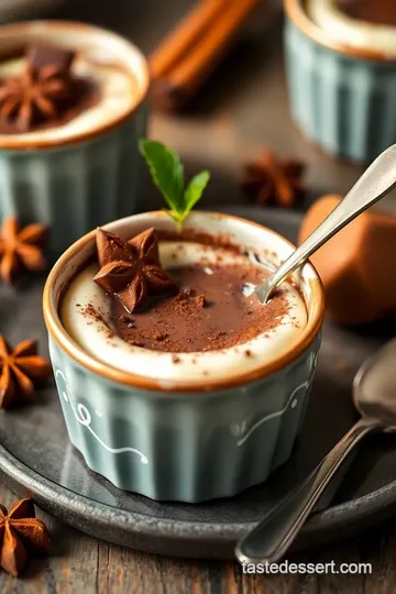 Copper-Infused Spiced Chocolate Pots de Crème presentation