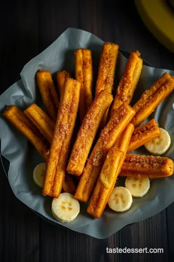 Crispy Banana Fries with Cinnamon Sugar presentation