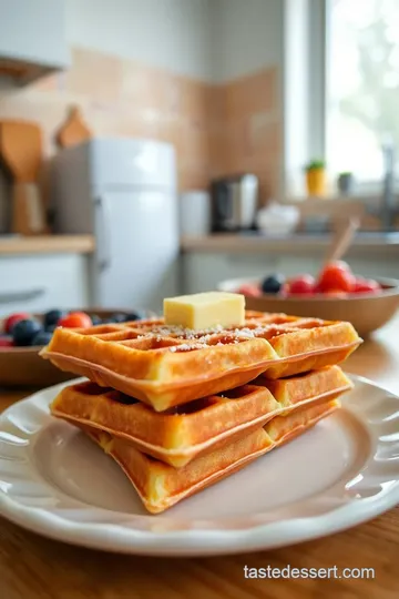 Decadent Belgian Waffles with Whipped Cream and Seasonal Berries steps