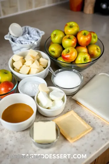 Elegant French Dessert Plates: Tarte Tatin & Raspberry Crème Brûlée Duo ingredients