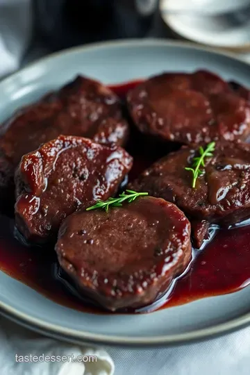 Filet Mignon Medallions with Red Wine Reduction presentation