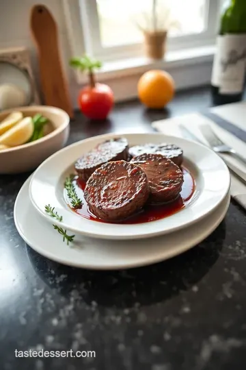 Filet Mignon Medallions with Red Wine Reduction steps