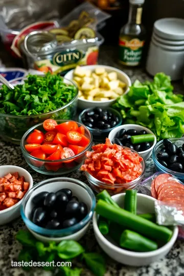 Fresh & Zesty Salad in a Bag: A Quick and Easy Vibrant Antipasto Medley ingredients