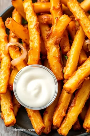 Crispy Onion French Fries presentation