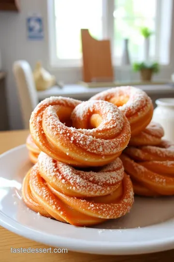 Heavenly French Crullers: Light Airy Rings of Delight steps
