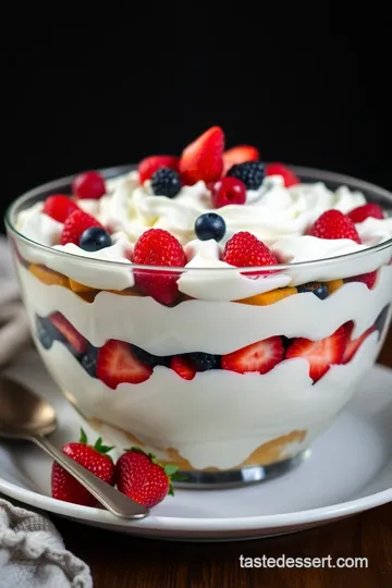 Heavenly Layered Angel Food Trifle presentation