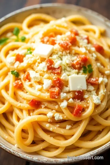 Three-Cheese Fettuccine Alfredo presentation