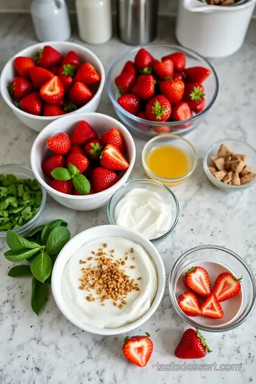 Strawberry Basil Parfait ingredients