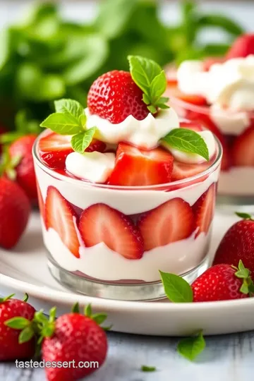 Strawberry Basil Parfait presentation