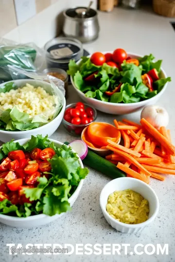 Classic Garden Salad in a Large Wooden Bowl ingredients