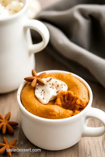 Microwavable No-Egg Pumpkin Spice Mug Cake presentation