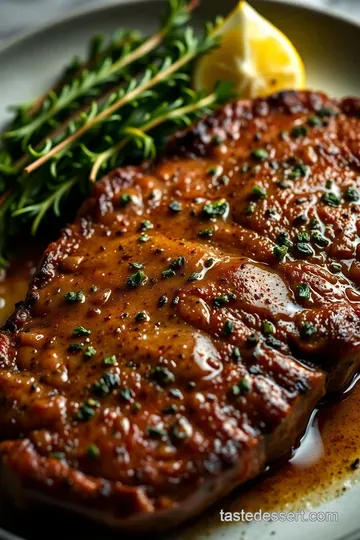 Perfectly Seared Sirloin Strip Steak with Garlic Herb Butter presentation