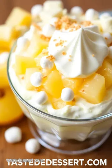 Pineapple Fluff Dessert with Evaporated Milk presentation