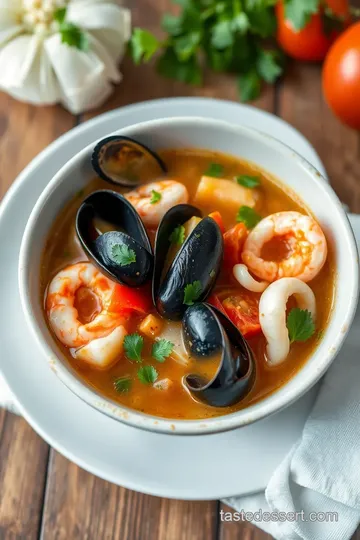 Caldo de Mariscos (Seafood Soup) presentation