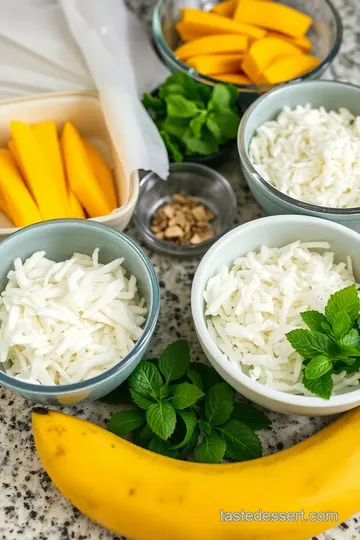 Coconut Mango Rice Paper Rolls with Lime Coconut Sauce ingredients