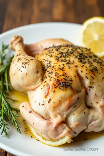 Herb-Roasted Chicken with Garlic and Lemon presentation