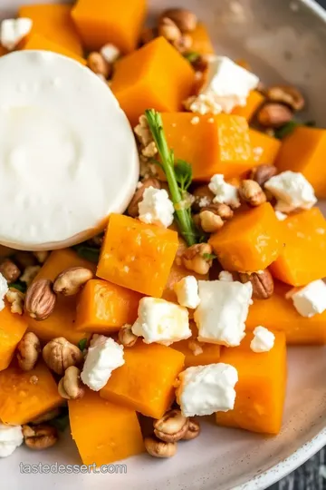 Roast Pumpkin Salad with Feta & Walnuts presentation