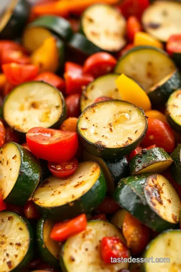 Roasted Vegetables with Spicy Sauce presentation