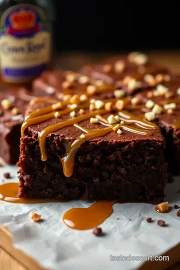 Salted Caramel Crown Royal Brownies presentation