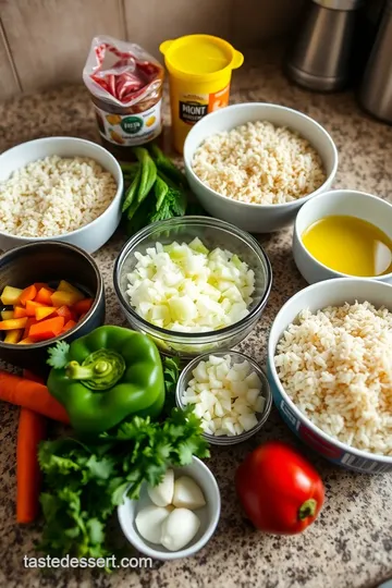 Delicious Rice Bed with Fresh Veggies ingredients