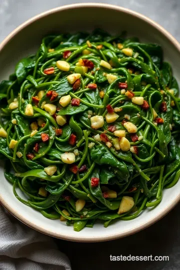 Savory Sautéed Dandelion Greens with Garlic and Lemon presentation