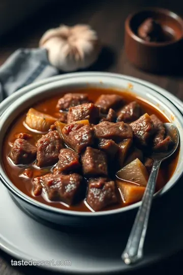 Slow-Cooked Tendon Beef Stew presentation