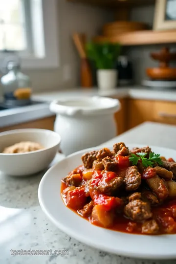 Slow-Cooked Oregano Meat in Tomato Sauce steps