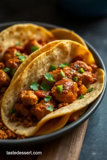 Smoky Ancho Chile Chicken Tacos presentation