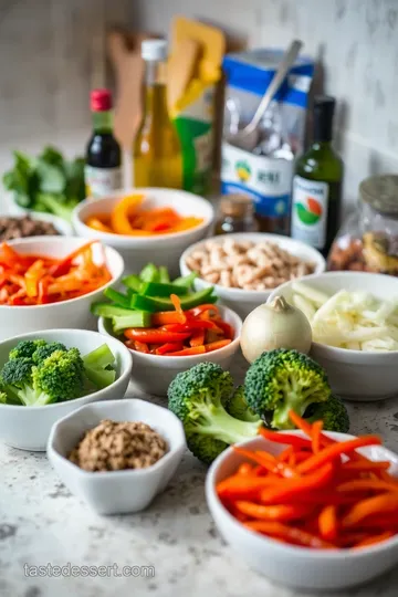 Spicy Hunan Chicken Stir-Fry with Peppers and Onions ingredients