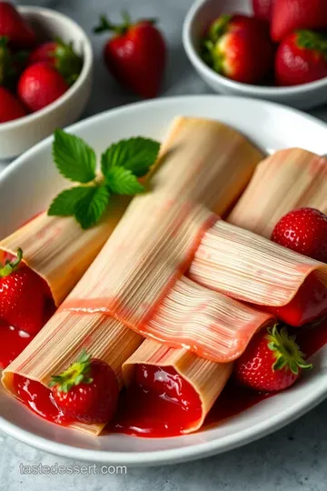 Sweet Strawberry Tamales with a Creamy Twist presentation