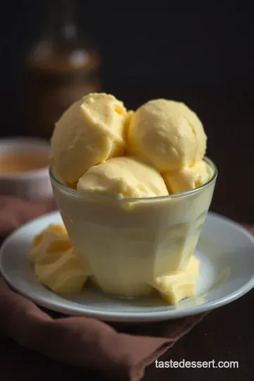 Tangy and Sweet Mustard Ice Cream presentation