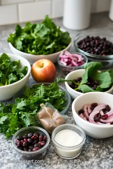 Tossed Kale Salad with Maple Dressing ingredients