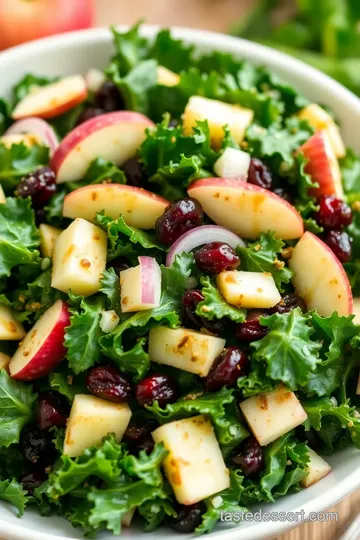 Tossed Kale Salad with Maple Dressing presentation