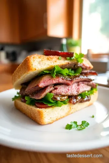 Ultimate Flank Steak Sandwich with Garlic Aioli and Sautéed Peppers steps