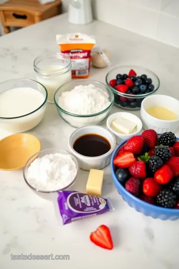 Creamy Vanilla Pudding with Fresh Berries ingredients