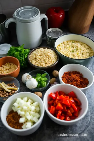 Zesty Stuffed Peruvian Red Peppers with Quinoa and Feta ingredients