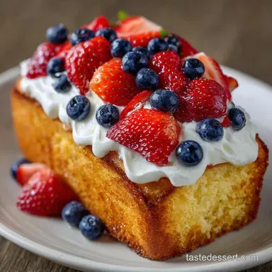3Ingredient Flag Cake in 30 Minutes Recipe Card