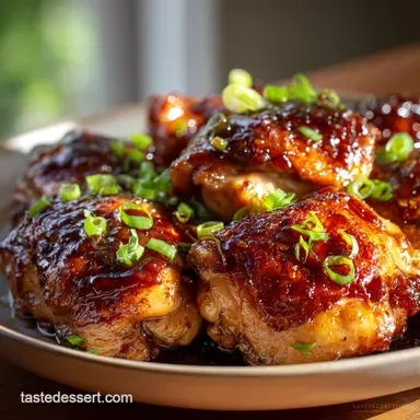 Air Fryer AsianGlazed Boneless Chicken Thighs Sticky, Speedy Dinner Recipe Card