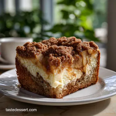 Apple Coffee Cake With Cream Cheese Filling and Cinnamon Streusel Baked in 1 Hour 20 Minutes Recipe Card