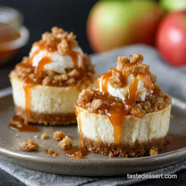 Apple Crisp Mini Cheesecakes Easy Recipe for the Perfect Fall Treat Recipe Card
