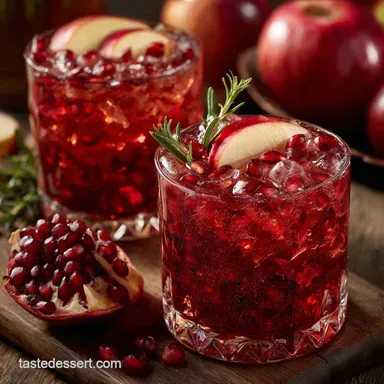 Apple Pomegranate Sparkling Thanksgiving Mocktail: Easy Spiced Punch Recipe Card