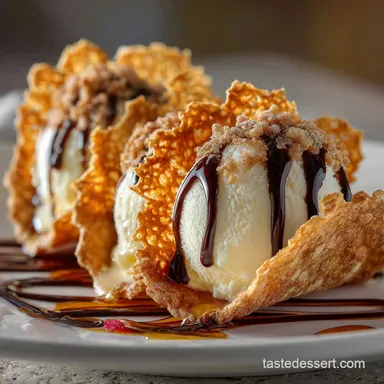 Ice Cream Taco Recipe: Ultra-Crispy Honey Tuile Shells Recipe Card