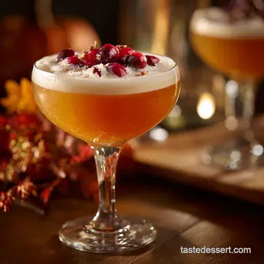 Thanksgiving Cocktails: Autumn Harvest Bourbon Sour Recipe Recipe Card