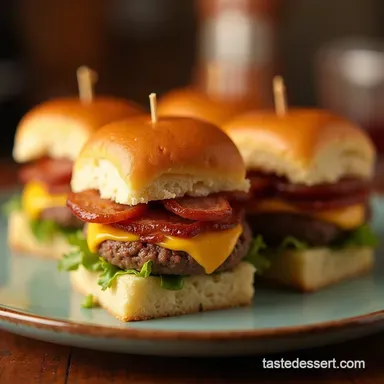 OvenBaked Cheesy Bacon Cheeseburger Sliders Recipe Recipe Card