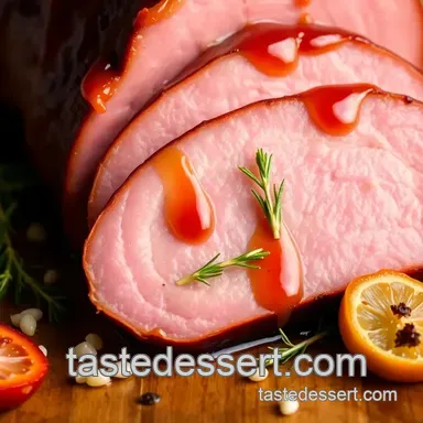 Baked Gammon with Sweet Glaze presentation