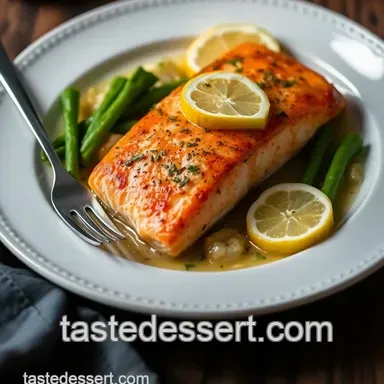 Easy Baked Lemon Garlic Butter Salmon Recipe for a Fresh Flavor Recipe Card