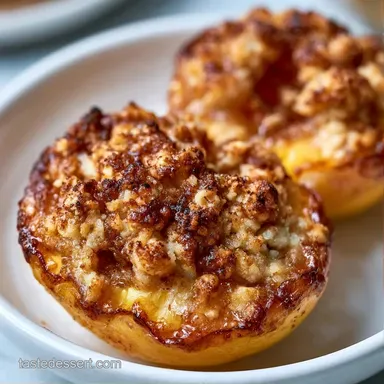Baked Peach Dish Recipe for 4 Servings Recipe Card
