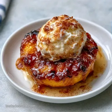 Baked Peaches and Ice Cream in 35 Minutes Recipe Card