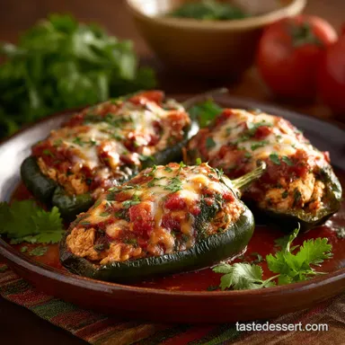 Turkey Enchilada Stuffed Poblanos Rellenos Healthy Baked Recipe Recipe Card